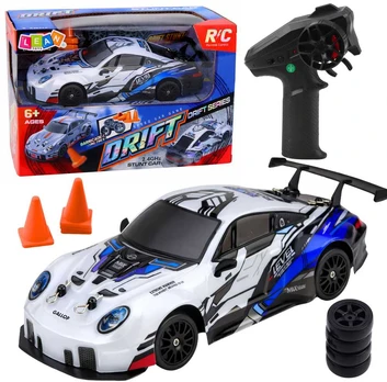 Lean Toys Remote Controlled Drift Car RC Interchangeable Wheels 4WD Mėlyna 1:24