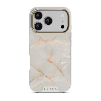 Vanilla Sand - Marble iPhone 17 Pro Case, Elite Light (MagSafe) / Gold