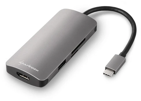Adapteris Sharkoon SB 3.0 Type-C USB, 0.13 m, pilka