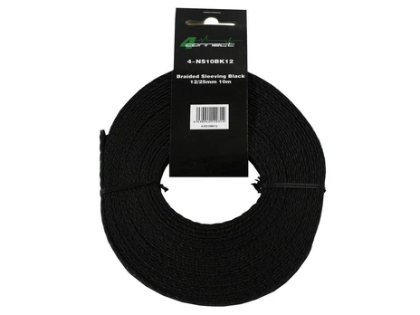 FOUR Connect 4-NS10BK12 fabric/nylonsock Juodas 12/25mm 10m