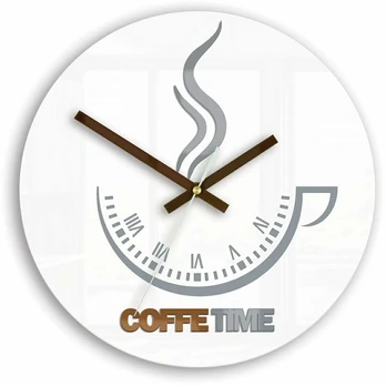 Usorteret SIENINIS LAIKRODIS COFFEE TIME II Baltas