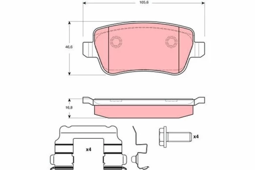 TRW GDB1638 Brake pad set