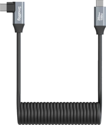 SmallRig 4792 USB-C Straight to USB-C Angled Coiled Data Cable