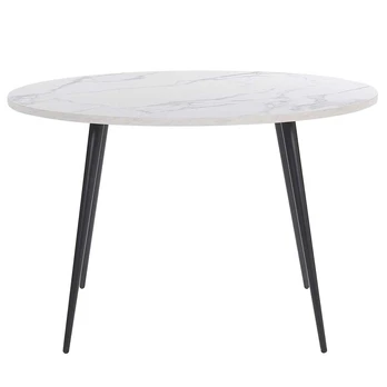 Beliani Valgomojo stalas ODEON baltas marmuras 120 cm