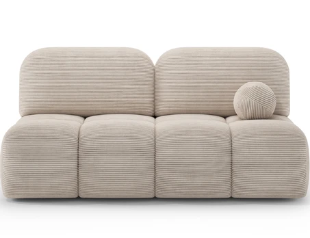 Nuwia sofa with sleeping function and storage box, beige velvet upholstery, Modern, White