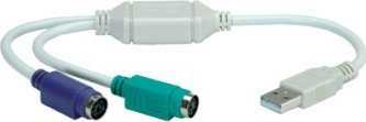 Oem Adapteris USB Value USB-A - PS/2 x2 Pilka