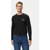 Tommy Hilfiger Marškinėliai ilgomis rankovėmis Script Stack MW0MW43225 Juoda Regular Fit