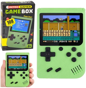 Lean Toys Electronic Game Retro Console 108 in 1 LCD Screen Žalias