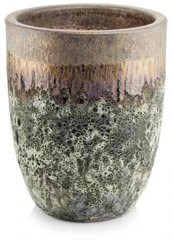 POLNIX Keraminis vazonas ATLANTIS, apvalus, auksinis/žalias, 44 x 57(A) cm