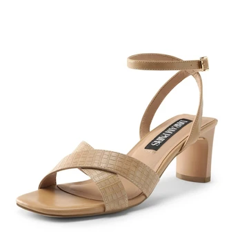 DREAM PAIRS Moteriškos basutės su dirželiu rusvos Dydis 38/41