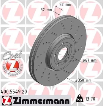Stabdžių diskas ZIMMERMANN 400.5549.20