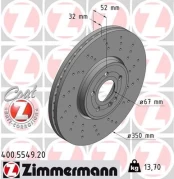 Stabdžių diskas ZIMMERMANN 400.5549.20 kaina