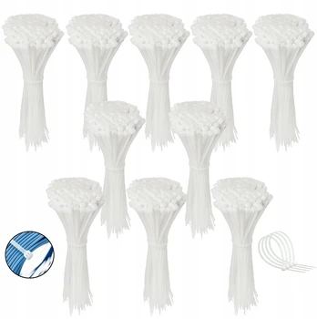 Baltos plastikinės стяжки 300x4,8 mm 1000 vnt.