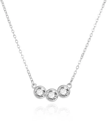 Agato Sparkling sidabrinis necklace with zircons AGS1543/47