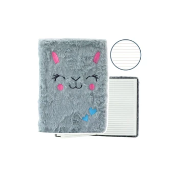 Lean Plush Notebook Notebook Lined Gray Hare A5 80 Sheets