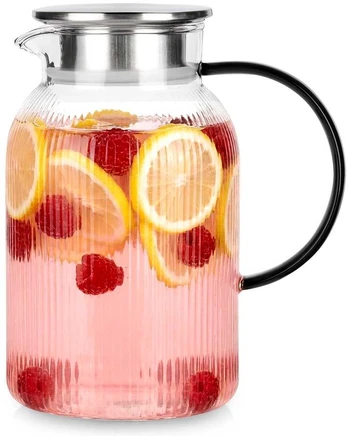 Stiklinis ąsotis su dangteliu 1,5 l