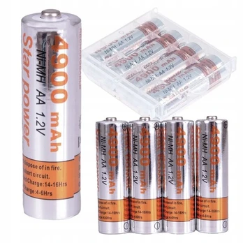Įkraunamos AA baterijos Rivex, 4900mAh.