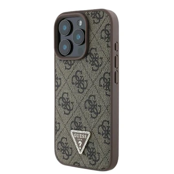 Guess GUHCP16LP4TDPW iPhone 16 Pro 6.3" ruda|ruda hardcase Leather 4G Triangle Strass MagSafe
