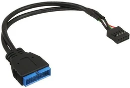 Inline Įdėtasis USB 19 PIN – USB 9 PIN, 0,15 m, Juodas (33449I)