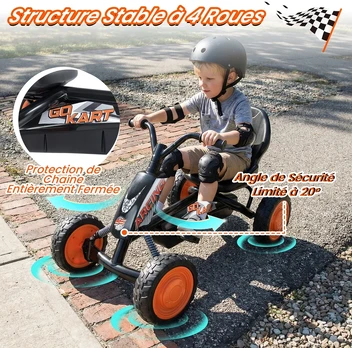 Pedalinis kartingas juodas