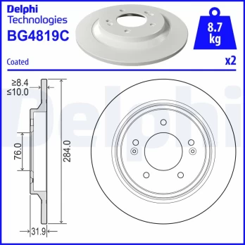 DELPHI BG4819C Brake Disc