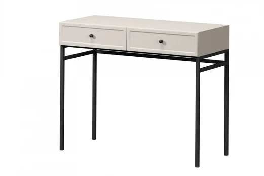 Dressing Table Lorini - Cashmere / Black Handles / Black Legs