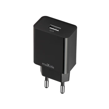 Maxlife MXTC-11 charger 1x USB-A 2,1A juodas