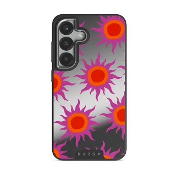 Sunset Glow - Samsung Galaxy S25 Plus Case, Elite Mirror Dark (Magnetic) / Silver