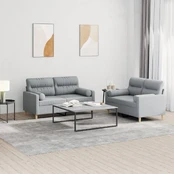 Sofa Sofos komplektas su pagalvėmis, 2 dalių, pilkas, audinys kaina