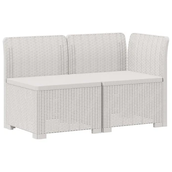 2-Vietis Sodo Sofas, Atrodo kaip Ratano PP Balta