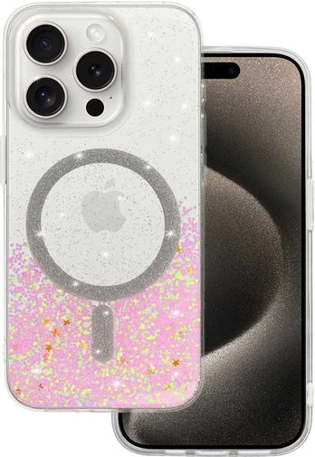 Tel Protect Moonlite Magsafe dėklas skirtas Apple iPhone 16 rožinis skaidrus