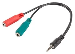 LANBERG AD-0023-BK adapter Jack Stereo Mini 4-pin->Jack Mini kaina