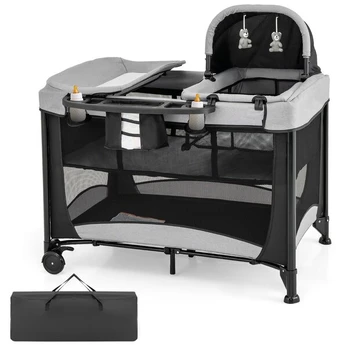 Kelioninė kūdikio lovytė Costway, juoda