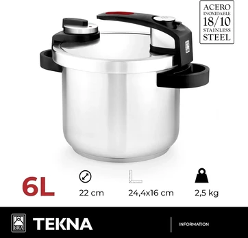Monix Bra tekna greitpuodis, nerūdijantis plienas, modernus, 6 litrų, pilkas