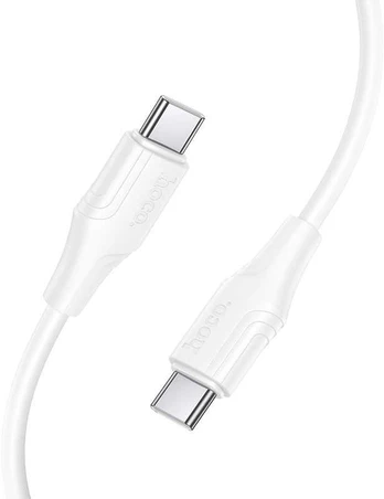Silicone Cable USB C to USB C Hoco 3A 60W 1 m X124 baltas