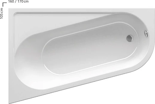 Vonia Ravak CHROME 160x105 L balta CA51000000