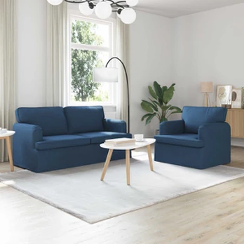 Sofa 2 pcs Mėlyna 162 x 80 x 85 cm audinys