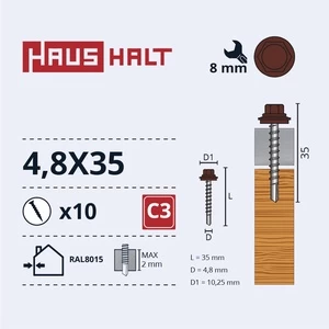 Savisriegis Haushalt, 4.8 mm x 35 mm, 10 vnt.