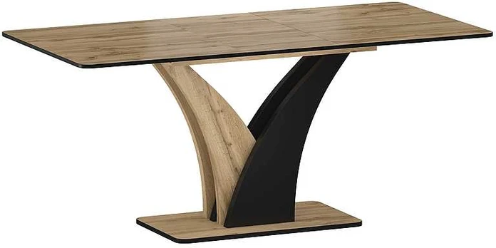 stalas VENTO DĄB ARTISAN / Juodas 120(160)X68