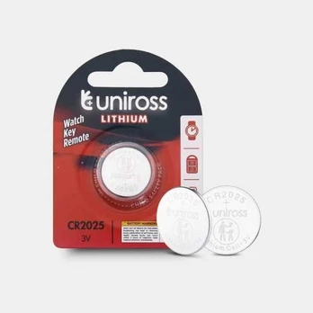 Uniross Batteries Lithium Button CR2025 3V - BL1