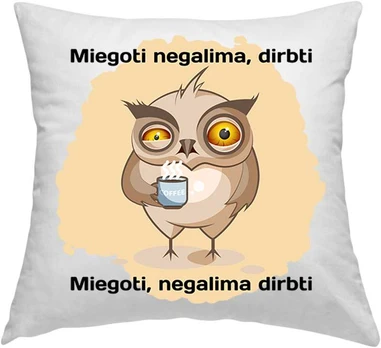 Pagalvės užvalkalas "Miegoti negalima dirbti"