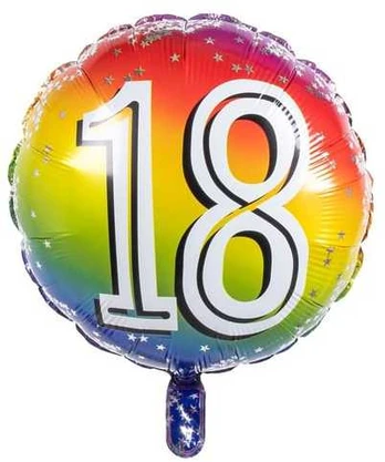 Boland Party Partners B.V. Folieballon 18 regnbue 45 cm