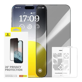 Privatumo apsauga grūdintas stiklas Baseus Diamond iPhone 15 Pro Max