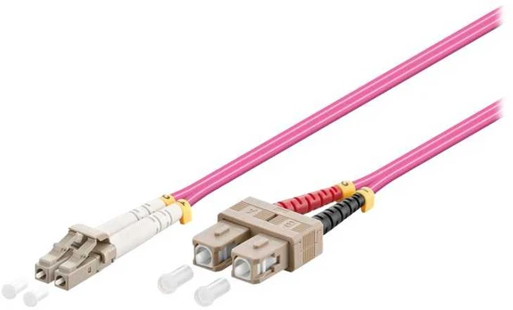 Wentronic Goobay LWL Kabelis, Multimode (OM4) Violett, 2 m - LC-Stecker (UPC) / SC-Stecker (UPC) (95944)