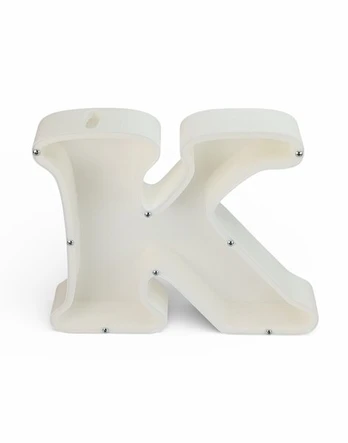 3D Taupyklė Raidė K, 1 vnt, balta