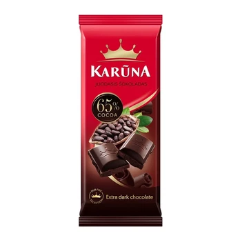 Juodasis šokoladas KARŪNA, 65%, 80 g