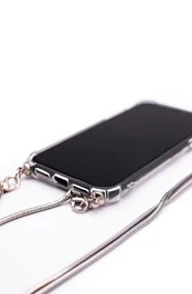 Evelatus iPhone X/ XS Silikoninis skaidrus su karoliais TPU dirželiu Apple Silver kaina