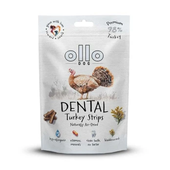 OLLO Air Dried Dental Turkey Strips - skanėstas šuniui - 80g