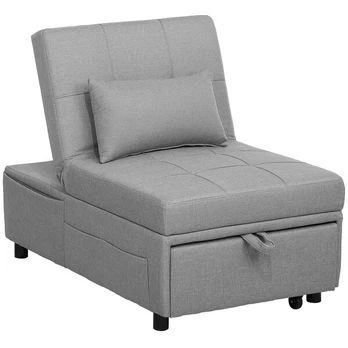 Sofa lova su daiktadėže, 181 cm, šviesiai pilka