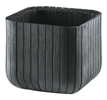Gėlių vazonas Keter Cube Planter L, plastikinis, 39 cm, Ø 39 cm, pilka sp.